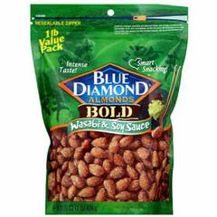 Blue Diamond Wasabi & Soy Sauce Flavored Almonds 16 oz 16 oz Pouch