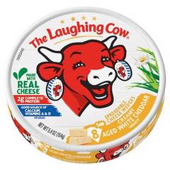 The Laughing Cow Creamy White Cheddar Variety Spreadable Cheese Wedges 5.4 oz Box (8 Count) 8 Pack