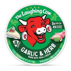 The Laughing Cow Creamy Garlic & Herb Spreadable Cheese Wedges 5.4 oz Box (8 Count)
