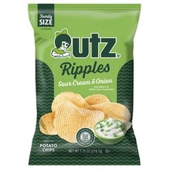 Utz Potato Chips Ripples Sour Cream & Onion Family Size 7.75 oz