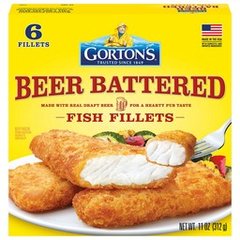 Gorton's Beer Battered Fish Whole Fish Fillets Wild Caught Pollock Frozen