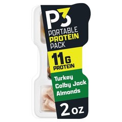 P3 Portable Protein Pack Snack Tray - Turkey Colby Jack & Almonds 2 oz