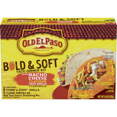 Old El Paso Bold Nacho Cheese & Soft Taco Dinner Kit 12 Count 12.6 Ounces