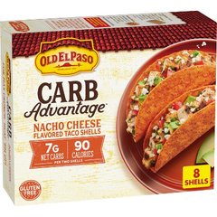 Old El Paso Carb Advantage Crunchy Taco Shells Nacho Cheese Flavored 8ct 3.9 oz Box