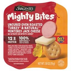 Sargento Mighty Bites Oven Roasted Turkey, Monterey Jack Cheese, RITZ Mini Crackers, & Mixed Fruit Gummy Bears Snack Kit, 2.8 oz