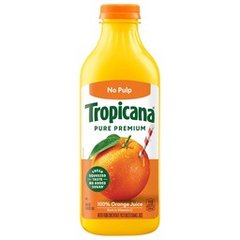 Tropicana No Pulp Pure Premium Orange 100% Juice, 46 oz