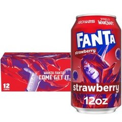 Fanta Strawberry Soda Soft Drink Fridge Pack Cans 12 fl oz 12 Pack 144 fl oz
