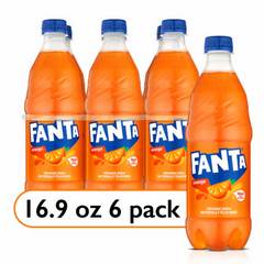 Fanta Orange Soda Bottles 16.9 oz 6 Pack