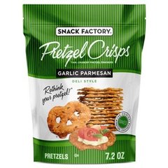 Snack Factory Garlic Parmesan Pretzel Crisps 7.2 oz Resealable Bag 7.2 oz
