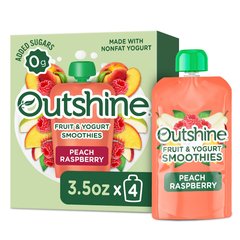 Outshine Peach Raspberry Fruit & Yogurt Smoothies Pouches - 4 ct