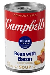 Campbell's Condensed 25% Less Sodium Bean with Bacon Soup 11.25 oz Can 11.25 oz