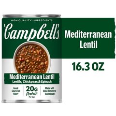 Campbell's Protein Mediterranean Lentil Soup, 16.3 Oz Can - 16.3 oz