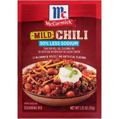 McCormick 30% Less Sodium Mild Chili Seasoning Mix, 1.25 oz