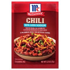 Mccormick Less Sodium Chili Seasoning Mix 1.25 oz