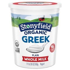 Stonyfield Organic Greek Whole Milk Yogurt Plain 30 oz