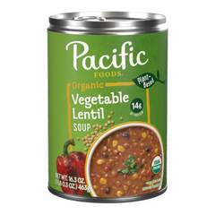 Pacific Foods Organic Vegetable Lentil Soup Plant Based 16.3 oz Can
