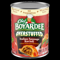 Chef Boyardee Overstuffed Italian Sausage Ravioli in Tomato Sauce with Sausage