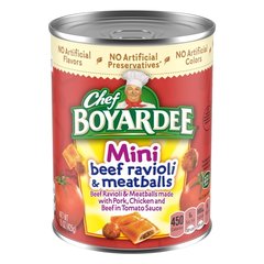 Chef Boyardee Mini Beef Ravioli and Meatballs in Tomato Sauce, Ready-to-Eat Meal
