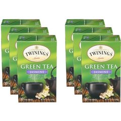 Twinings Green Tea with Jasmine Tea Bags, Naturally Caffeinated, Floral & Smooth, 20 Count