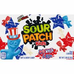 Sour Patch Kids Red White & Blue Soft & Chewy Gummy Candy 3.09 oz