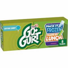 Go Gurt Yogurt Tubes Cotton Candy 6g Protein Calcium 8 ct 16 oz 8 ea Box