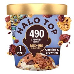 Halo Top Mix Ins 17g Protein Cookies & Brownies Light Ice Cream 1 pt