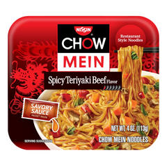 Nissin Chow Mein Spicy Teriyaki Beef Flavor Noodles, 4 oz