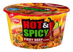 Nissin Hot & Spicy Fiery Beef Flavor Ramen Noodle Soup