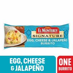 El Monterey Signature Egg Cheese & Jalapeño Breakfast Burrito 4.5 oz (Frozen) 4.5 oz Wrapper