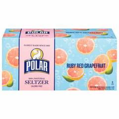 Polar Seltzer Water Ruby Red Grapefruit 8 pk Cans 12 oz