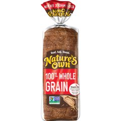 Nature's Own 100% Whole Grain Sliced Bread, 20 oz
