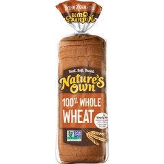 Nature's Own 100% Whole Wheat Sliced Bread, 20 oz