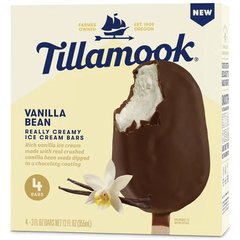 Tillamook Vanilla Bean Really Creamy Ice Cream Bar - 12oz/4ct: 12% Milk Fat