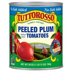 Tuttorosso No Salt Added Peeled Plum Italian Style Tomatoes