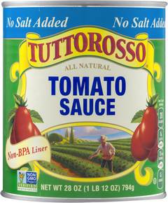 Tuttorosso No Salt Added Tomato Sauce, 28oz Can - 28 OZ