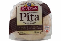 Toufayan Bakeries Hearth Baked Whole Wheat Pita 6 Each 6 ea Bag
