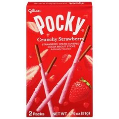 Pocky Cocoa Crunchy Strawberry Biscuit Sticks 2 ea 1.79 oz