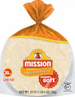 Mission Super Soft White Corn Tortillas, 30 ct