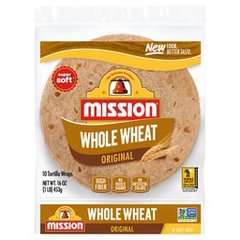 Mission 100% Whole Wheat Soft Taco Flour Tortillas 10ct 10 ea
