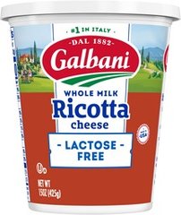 Galbani Lactose Free Whole Milk Ricotta Cheese 15 oz