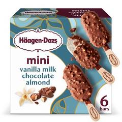 Häagen-dazs Mini Vanilla Milk Chocolate Almond Ice Cream Bars 6 ct