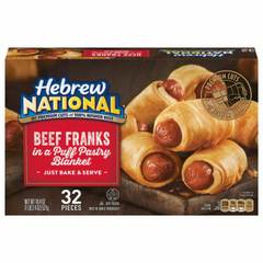 Hebrew National Beef Franks in a Puff Pastry Blanket 18.4 oz 32 Count Pack (Frozen)