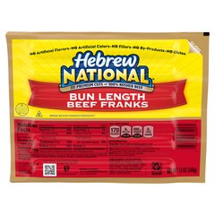 Hebrew National Bun Length Beef Franks 12 oz 6 Count Pack 12 oz