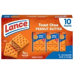 Lance ToastChee Peanut Butter, 10 Count 1.52 oz