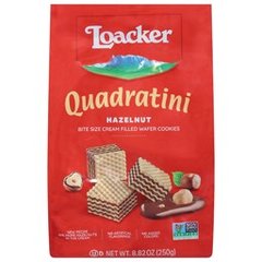 Loacker Quadratini Hazelnut Bite Size Wafer Cookies, 8.82 oz