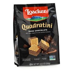 Loacker Quadratini Bite Size Dark Chocolate Wafer Cookies, 8.82 oz