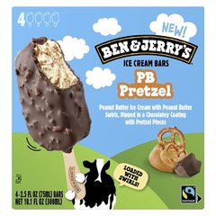 Ben & Jerry's Peanut Butter Pretzel Ice Cream Bars 4 ct