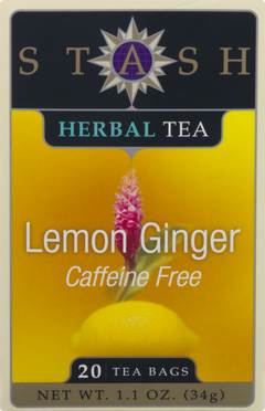 Stash Caffeine Free Lemon Ginger Herbal Tea 20 Tea Bags 20 g Box