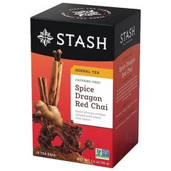 Stash Tea Rooibos Chai Spice Herbal Tea Bags, 18 Ct (Spice Dragon Red Chai)