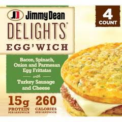 Jimmy Dean Delights Eggwich Bacon Spinach Turkey 4ct 16.4 oz